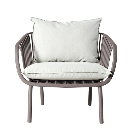 Sala de Exterior Sorrento, Color Taupe, con Cojines Beige, 4 Piezas