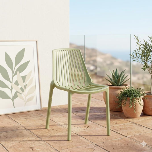 Set de 2 Sillas Tanger, Verde Olivo, con Espaldar y Diseño Moderno