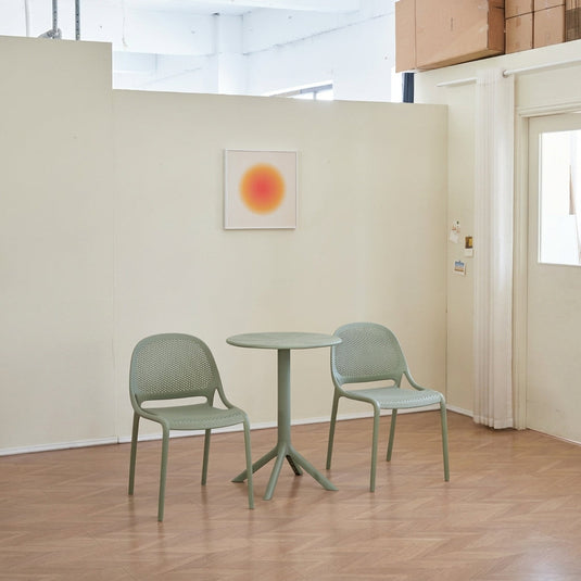 Silla Tolondo, Verde Olivo, Con espaldar redondo transpirable y diseño minimalista