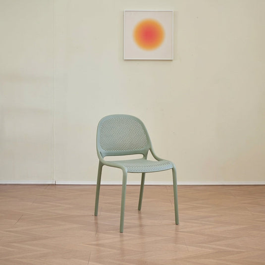Silla Tolondo, Verde Olivo, Con espaldar redondo transpirable y diseño minimalista
