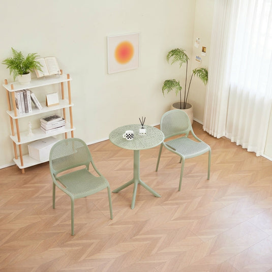 Silla Tolondo, Verde Olivo, Con espaldar redondo transpirable y diseño minimalista