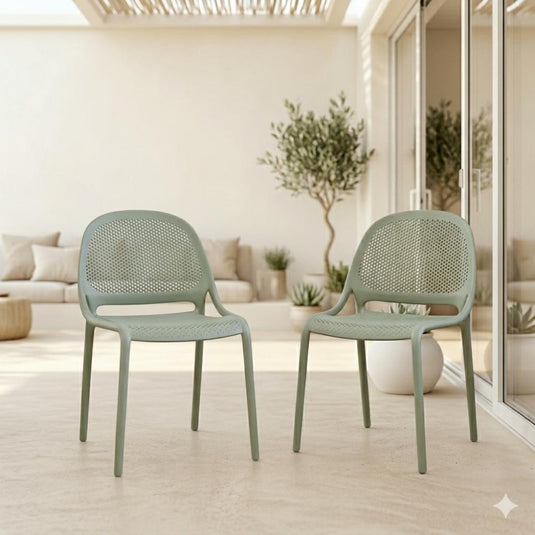 Silla Tolondo, Verde Olivo, Con espaldar redondo transpirable y diseño minimalista