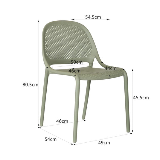Silla Tolondo, Verde Olivo, Con espaldar redondo transpirable y diseño minimalista