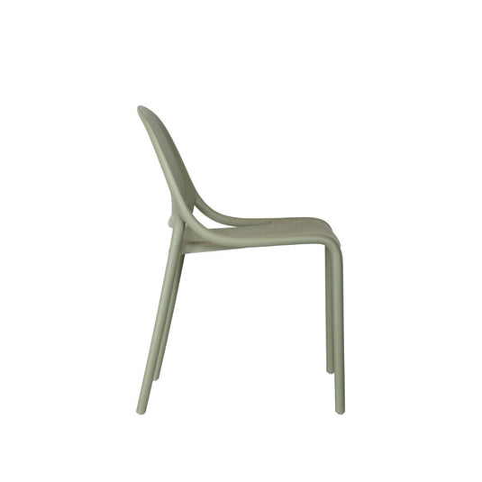 Silla Tolondo, Verde Olivo, Con espaldar redondo transpirable y diseño minimalista