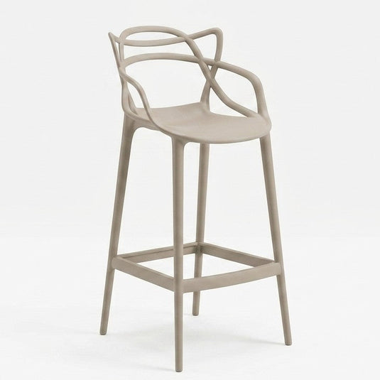 Set de 4 Sillas para Bar Palermo, Taupe, con Reposa Pies Doble Propósito