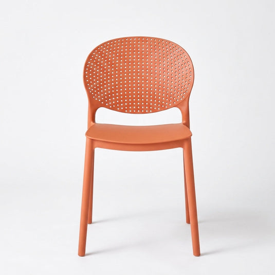 Set de 2 Sillas Florida, Color Terracota, con Espaldar y Diseño Moderno