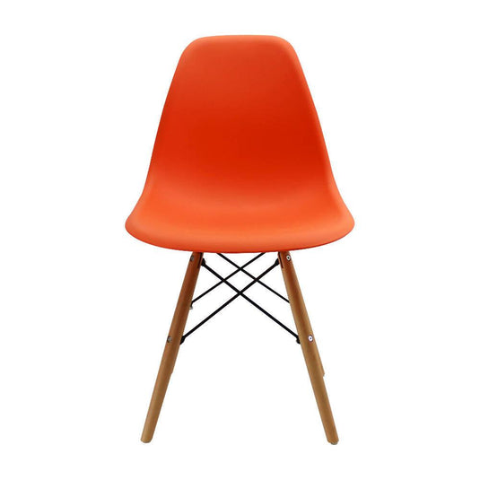 Kit por 2 sillas Eames Patas En Madera para comedor, sala, restaurante - Naranjas