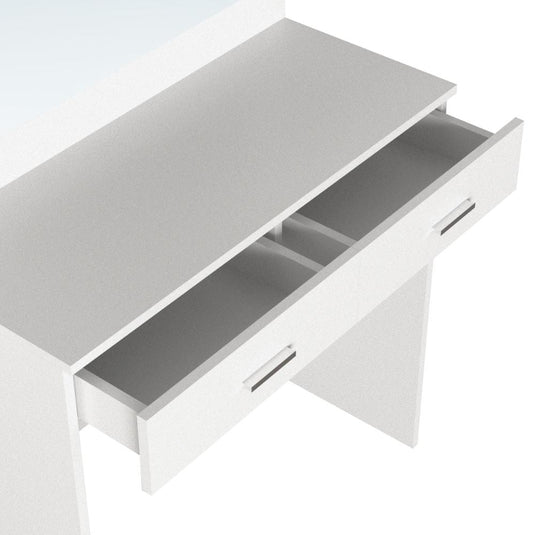 Tocador con Luces LED Bella, Blanco Mate, Incluye la Silla