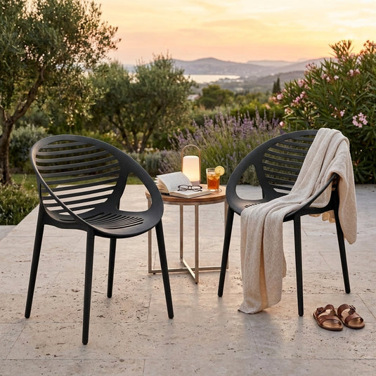 Silla Tokio con Brazos, Color Negro, con Espaldar y Diseño Moderno