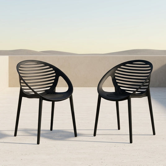 Set de 2 Sillas Tokio con Brazos, Color Negro, con Espaldar y Diseño Moderno