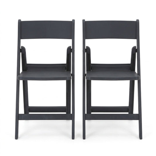Set de 2 Sillas Plegables Erin, Negro, Diseño Práctico y Funcional