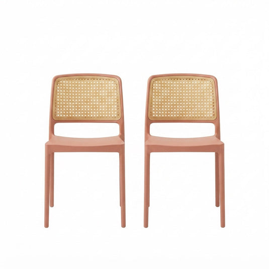 Set de 2 Sillas Texas, Color Terracota y Beige, con Espaldar Transpirable