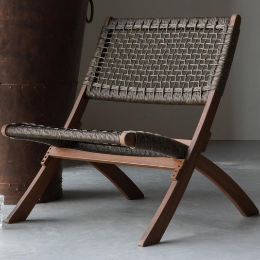 Set de 4 Sillas Plegable de Madera para Exterior Vora, Mocha, Diseño Rústico y Moderno