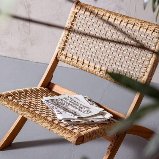 Set de 2 Sillas Plegable de Madera para Exterior Vora, Crudo, Diseño Rústico y Moderno