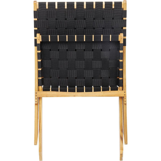Set de 4 Sillas Plegable de Madera para Exterior Eris, Negro, Diseño Fresco y Moderno