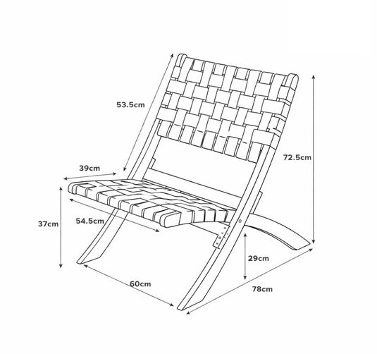 Silla Plegable de Madera para Exterior Eris, Terracota, Diseño Fresco y Moderno