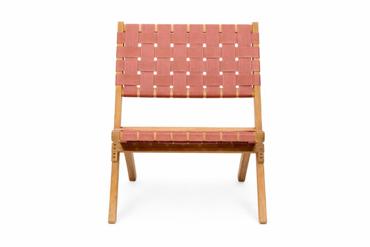 Silla Plegable de Madera para Exterior Eris, Terracota, Diseño Fresco y Moderno