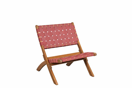 Silla Plegable de Madera para Exterior Eris, Terracota, Diseño Fresco y Moderno