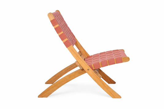 Silla Plegable de Madera para Exterior Eris, Terracota, Diseño Fresco y Moderno