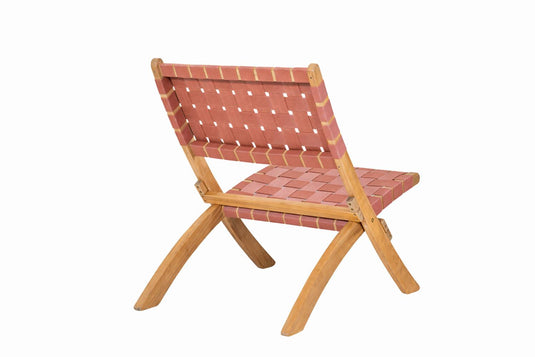 Silla Plegable de Madera para Exterior Eris, Terracota, Diseño Fresco y Moderno