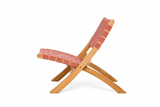 Silla Plegable de Madera para Exterior Eris, Terracota, Diseño Fresco y Moderno