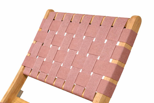 Silla Plegable de Madera para Exterior Eris, Terracota, Diseño Fresco y Moderno