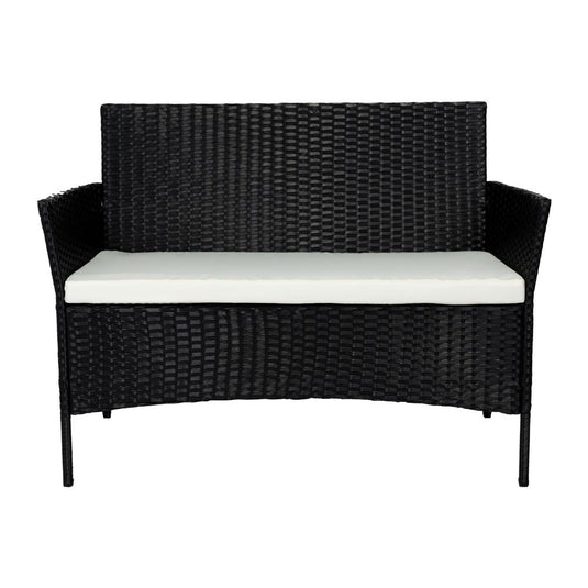 Juego de Sala Exterior Zafiro, Negro y Blanco, con Dos Sillas de Una Plaza y Una Silla de Dos Plazas