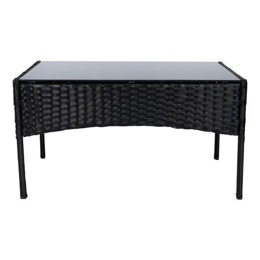 Juego de Sala Exterior Zafiro, Negro y Blanco, con Dos Sillas de Una Plaza y Una Silla de Dos Plazas