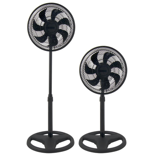 Ventilador Astor 14, Negro, Con 3 velocidades y 2 en 1