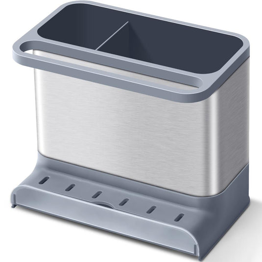 Dispensador Jabón de Platos Domura, Gris Oscuro y Metalizado, 3 en 1