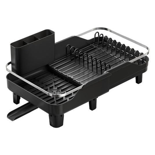 Escurridor de Platos Pureza, Negro, Metálico Cromado Expandible