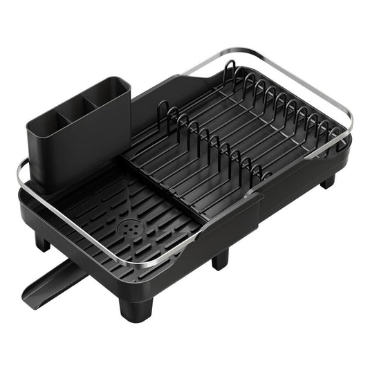 Escurridor de Platos Pureza, Negro, Metálico Cromado Expandible