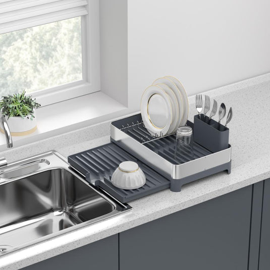 Escurridor de Platos Secovia, Azul y Gris Metalizado, Expandible
