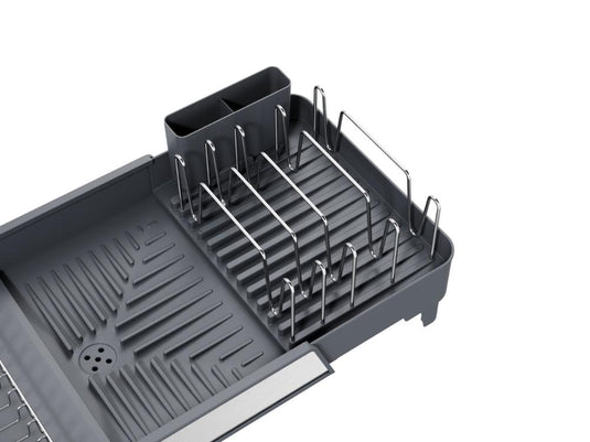 Escurridor de Platos Aquira, Gris Oscuro, Expandible con Escurridor