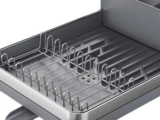 Escurridor de Platos Pureza, Gris Mate, en Acero Inoxidable y Plástico