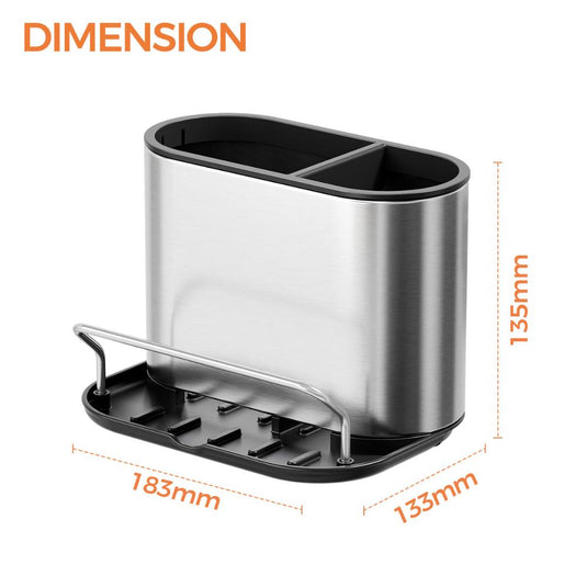 Dispensador Jabón de Platos Fluvora , Negro y Gris Metalizado, 3 en 1