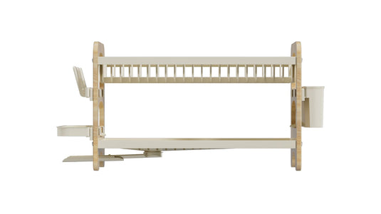Escurridor de Platos Escurora, Madera y Beige, de 2 Niveles