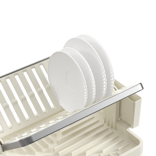 Escurridor de Platos Plegable Escurina, Taupe, de 2 Niveles