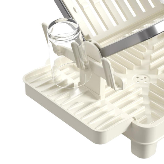 Escurridor de Platos Plegable Escurina, Taupe, de 2 Niveles