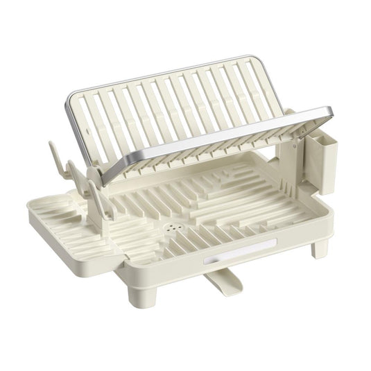 Escurridor de Platos Plegable Escurina, Taupe, de 2 Niveles
