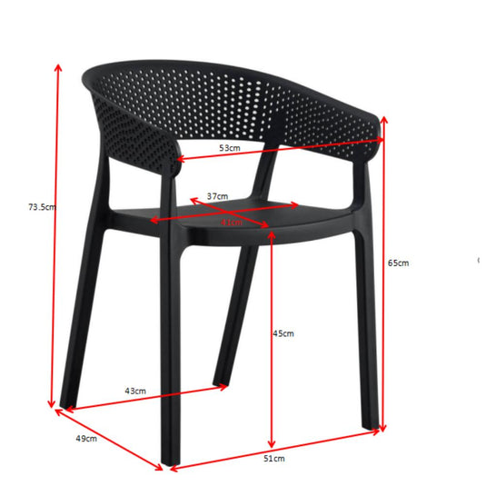 Silla Manaos, Negro, con Espaldar Minimalista y Diseño Moderno