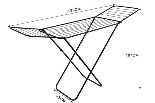 Tendedero De Piso Ecodry, Negro, Plegable y Extendible