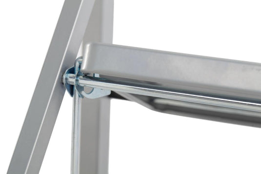 Escalera Tubular Trébol, Gris y Negro, Plagable de 2 Niveles