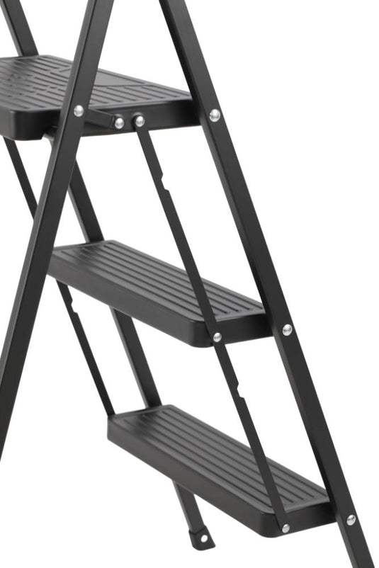 Escalera Tubular Alba, Negro, Plagable de 3 niveles