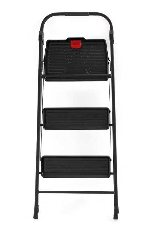 Escalera Tubular Alba, Negro, Plagable de 3 niveles