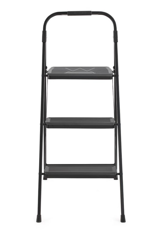 Escalera Tubular Alba, Negro, Plagable de 3 niveles