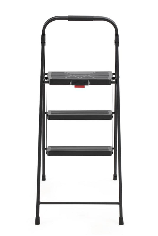 Escalera Tubular Alba, Negro, Plagable de 3 niveles