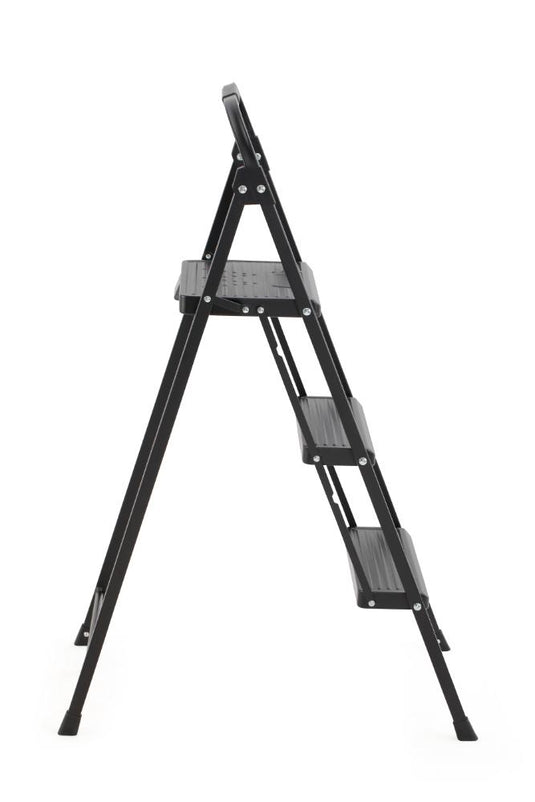 Escalera Tubular Alba, Negro, Plagable de 3 niveles