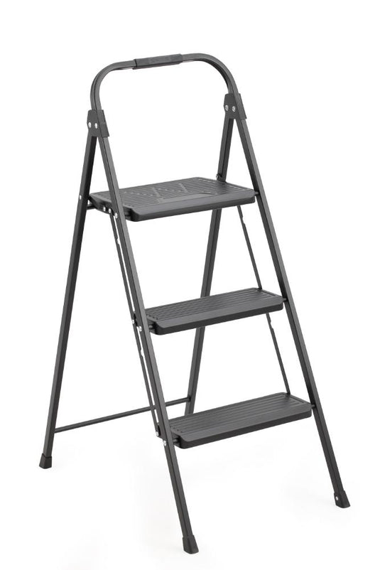 Escalera Tubular Alba, Negro, Plagable de 3 niveles