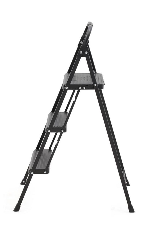 Escalera Tubular Alba, Negro, Plagable de 3 niveles